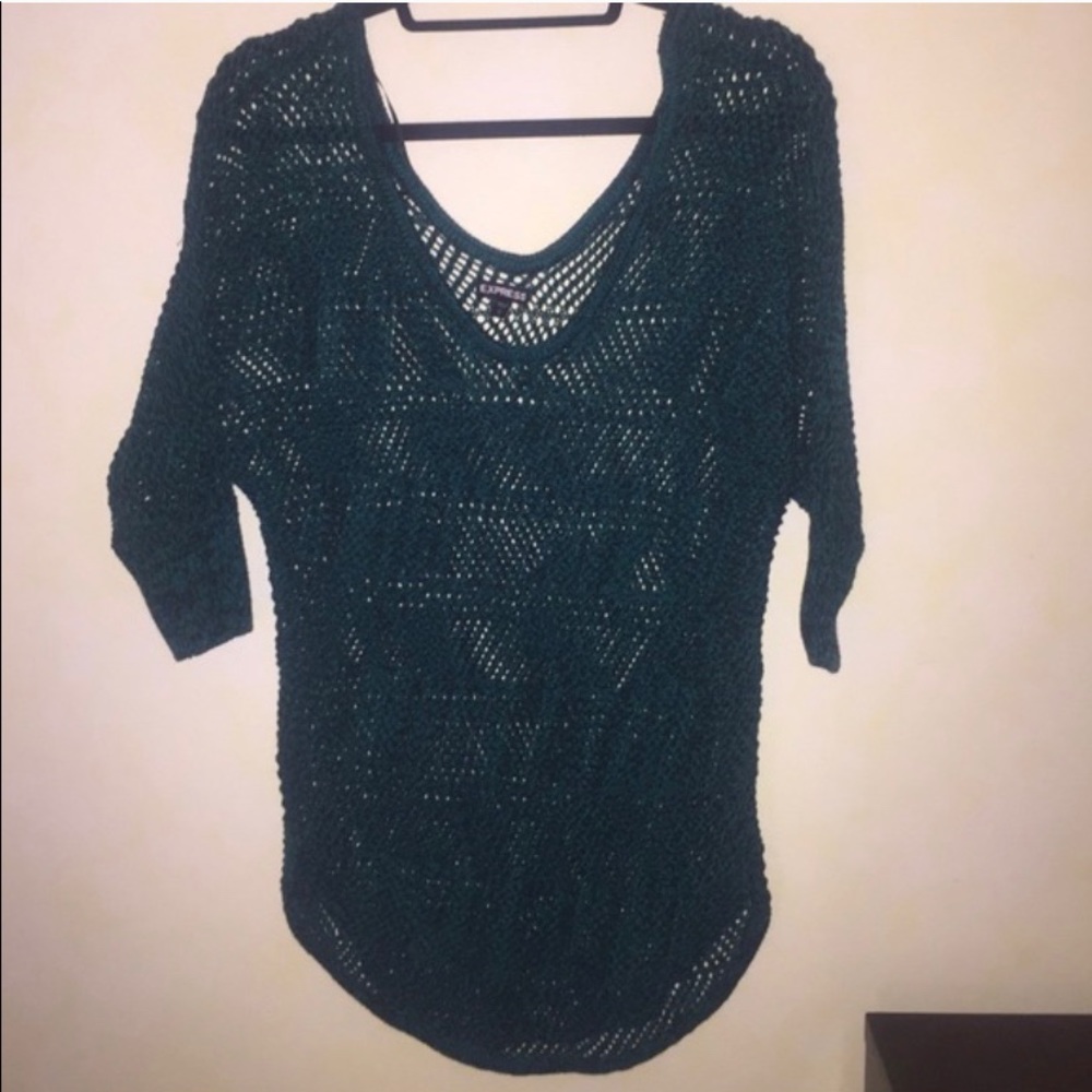 Express 3/4 sleeve scoop neck sweater